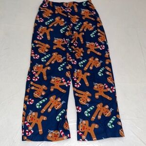 Up Late gingerbread holiday navy multicolor pajama pants 10-12